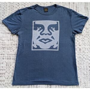Vintage Mid 90's OBEY Andre The Giant Men's T-Shirt, Blue - Medium Made In USA